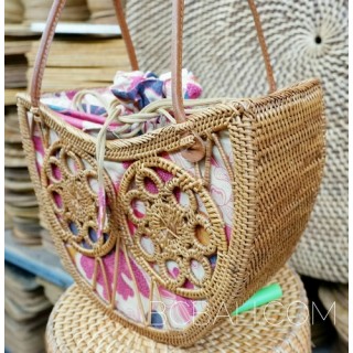 handmade fashion ata grass rattan handwoven balinese fan design